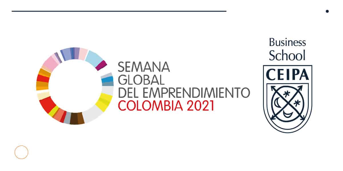 Logo Semana Global del Emprendimiento Colombia 2021 CEIPA Powered by Arizona State University