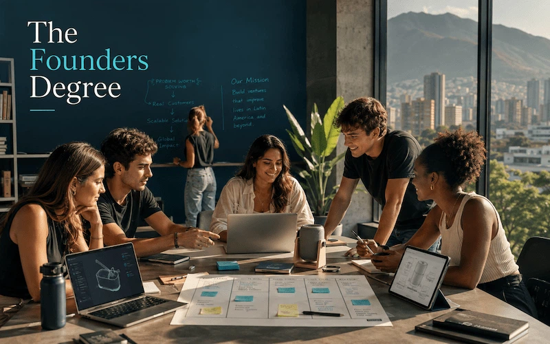 Estudiante de The Founders Degree construyendo su startup como parte del pregrado en Administración de Empresas de CEIPA