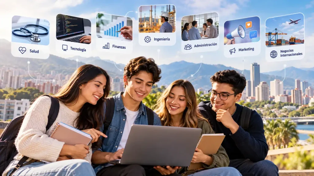 Estudiantes universitarios analizan las profesiones mejor pagadas en Colombia y sus oportunidades laborales. Estudiantes universitarios analizan las profesiones mejor pagadas en Colombia y sus oportunidades laborales.